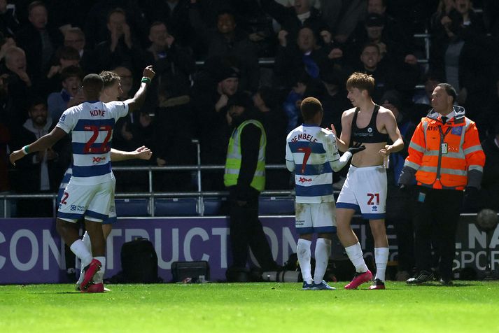 Kieran Morgan fagnar sigurmarki sínu fyrir Queens Park Rangers í vikunni.