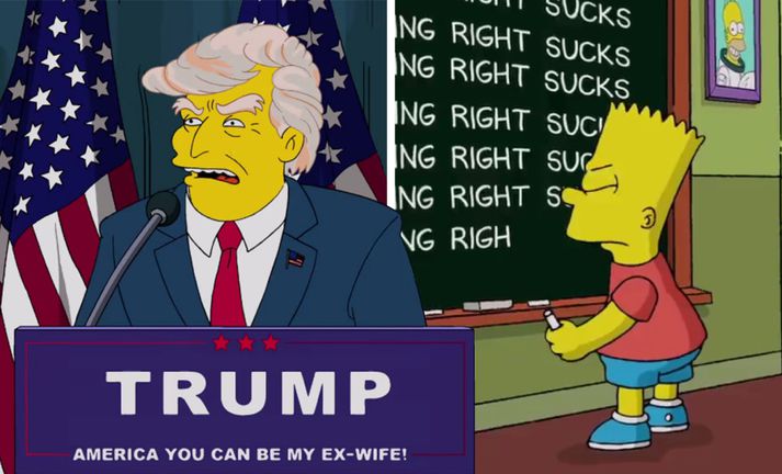 Frægt er orðið að höfundar The Simpsons spáðu fyrir um forsetatíð Trump í þætti árið 2000.