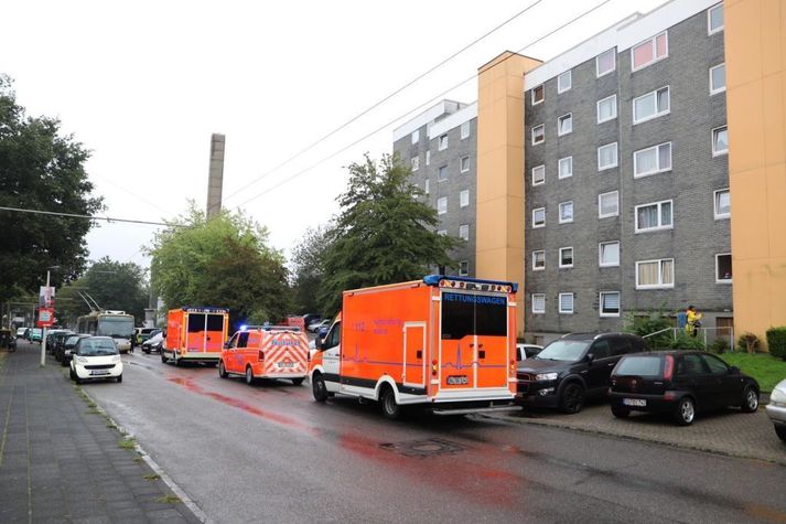 Börnin fundust í íbúð í fjölbýlishúsi við Hasselstraße í Solingen.