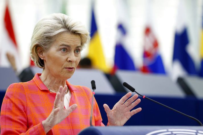 Ursula von der Leyen forseti framkvæmdastjórnar Evrópusambandsins segir að fyrirtæki í Evrópu þurfi að bregðast við þeim aðstæðum sem eru uppi í orkumálum Evrópu. Nefndi hún dæmi um keramikverksmiðju á Ítalíu sem starfar nú fyrst og fremst á nóttinni þegar raforka er ódýrari. 