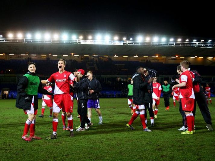 Kidderminster Harriers áfram í enska bikarnum en þeir höfðu heppnina með sér.