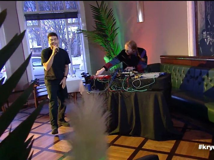 Unnsteinn Manuel og Hermigervill lífguðu upp á stemninguna í Kryddsíldinni.
