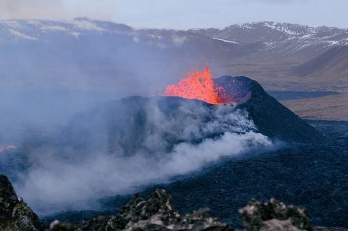 Enn er einungis einn gígur virkur.