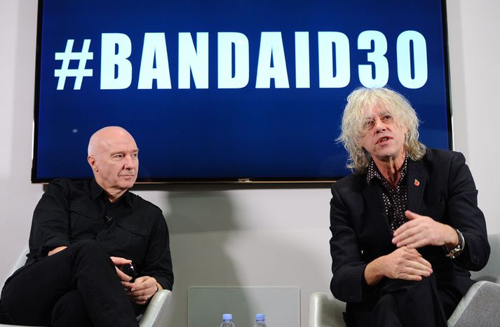 Bob Geldof og Midge Ure eru mennirnir á bak við Band Aid.