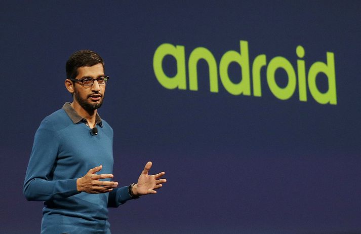 Sundar Pichai, varaforseti Android, talaði við gesti ráðstefnunnar í San Francisco.