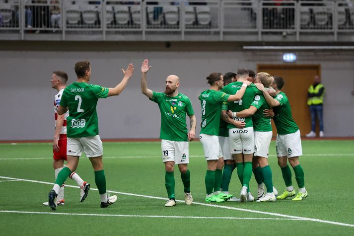 Blikar fagna í Kórnum.