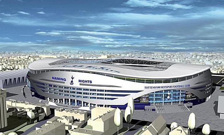 Tölvuteiknuð mynd af fyrirhuguðum heimavelli Tottenham.