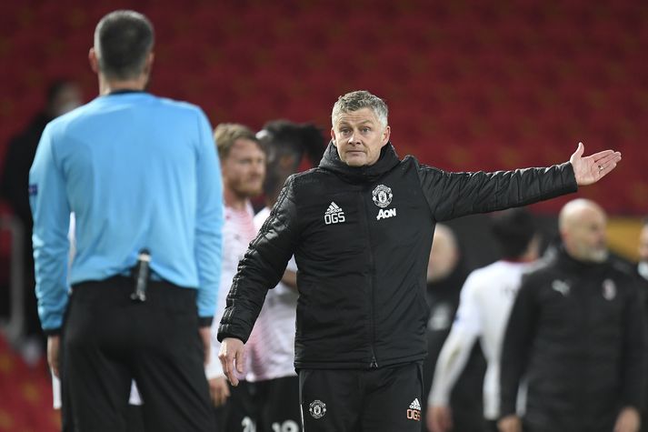 Solskjær vonsvikinn eftir fyrri leik liðanna á Old Trafford.