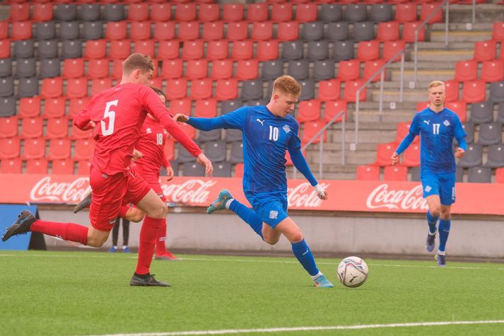 Kristian Nökkvi Hlynsson er orðinn algjör lykilmaður í U21-landsliðinu, 18 ára gamall.