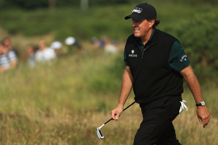 Phil Mickelson var grátlega nálægt því að vera fyrsti maðurinn á 62 höggum á risamóti.