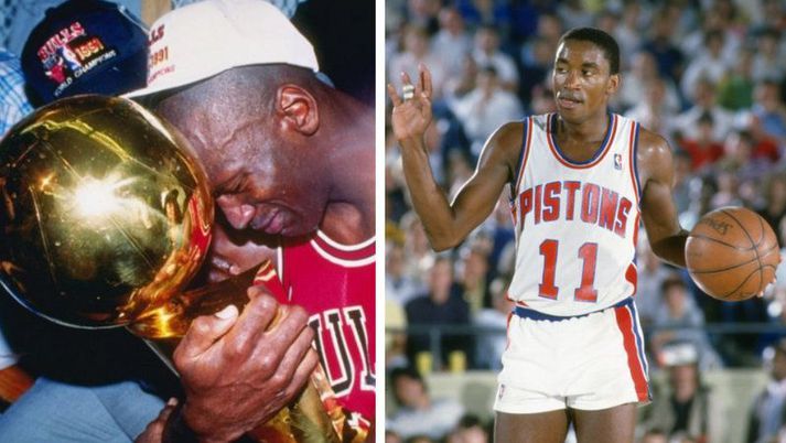 MIchael Jordan vann NBA titilinn í fyrsta sinn 1991 eftir að hafa áður stöðvað tveggja ára sigurgöngu Isiah Thomas og félaga í Dertiot Pistons.