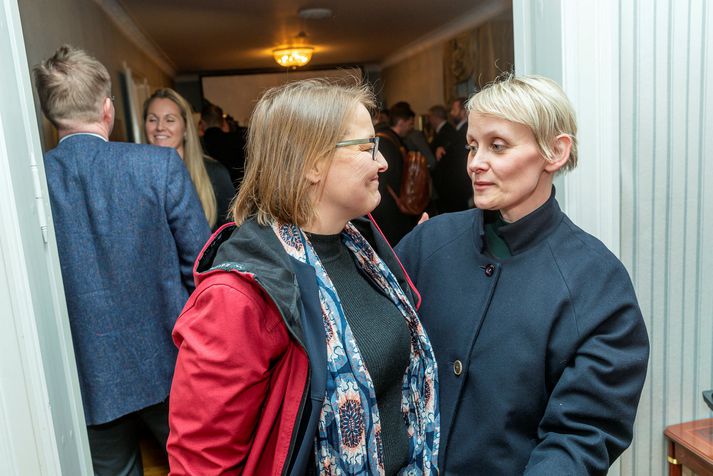 Drífa Snædal og Sólveig Anna Jónsdóttir þegar Lífskjarasamningurinn var kynntur árið 2019.