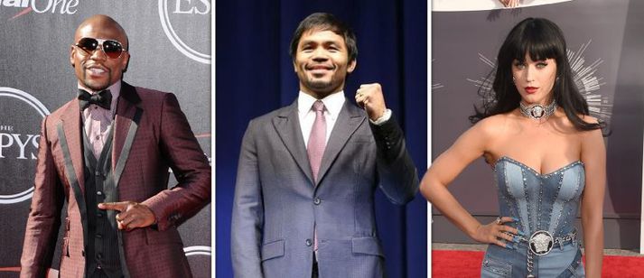 Floyd Meaweather, Manny Pacquiao og Katy Perry eru í fyrstu þremur sætunum á lista Forbes yfir tekjuhæstu stjörnurnar.