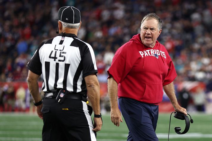 Belichick var ósáttur í gær.