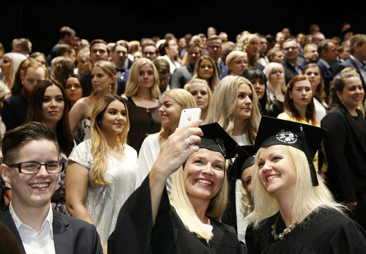 Frá útskrift Háskólans í Reykjavík í Hörpu í dag.