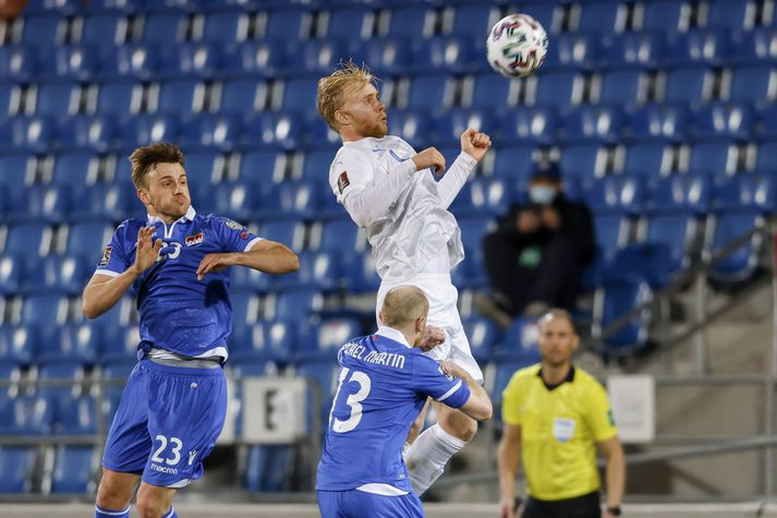 Sveinn Aron Gudjohnsen lagði upp jöfnunarmark OB.