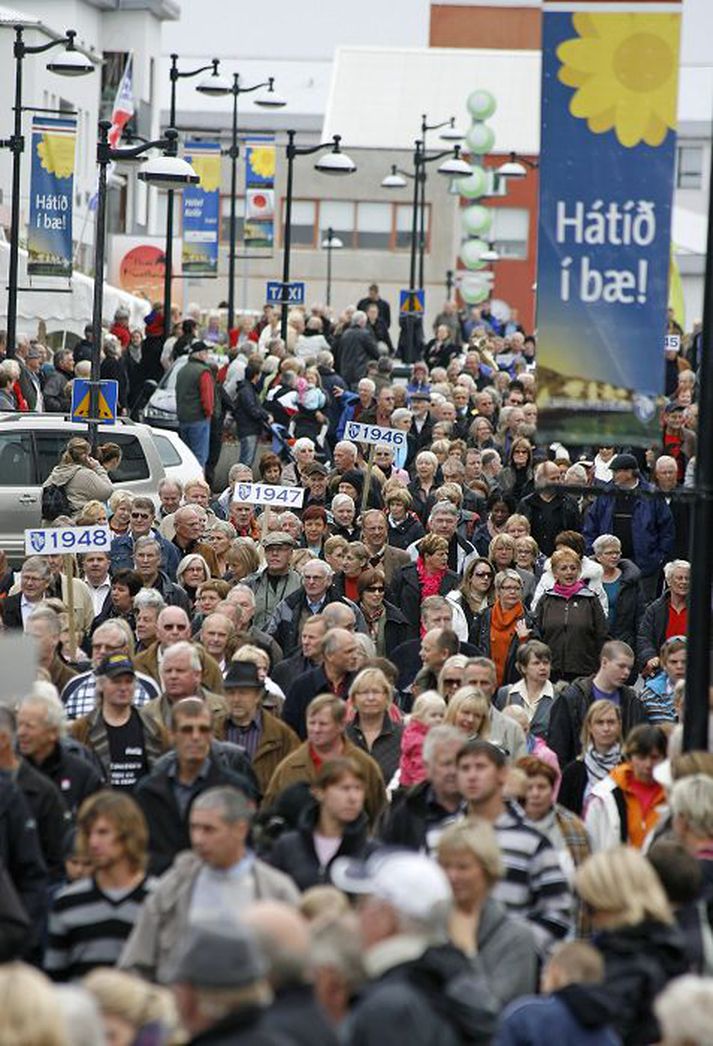 Fjöldi fólks lagði leið sína í árgangagönguna í fyrra.