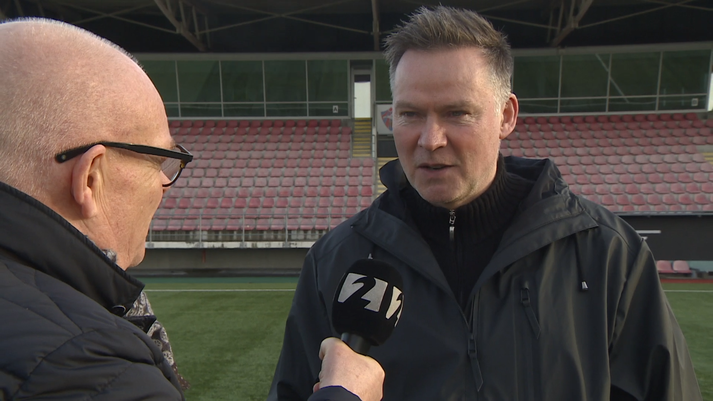 Heimir í viðtalinu í kvöld.