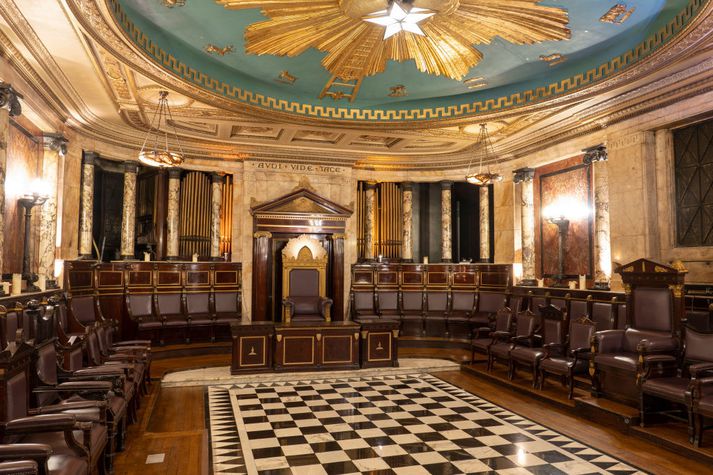 Salarkynni Frímúrarareglunnar á Andaz hótelinu í austurhluta Lundúna.