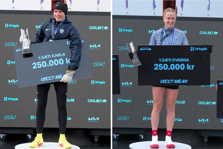 Baldvin Þór og Andrea eru 250.000 krónum ríkari eftir sögulegan sigur. 