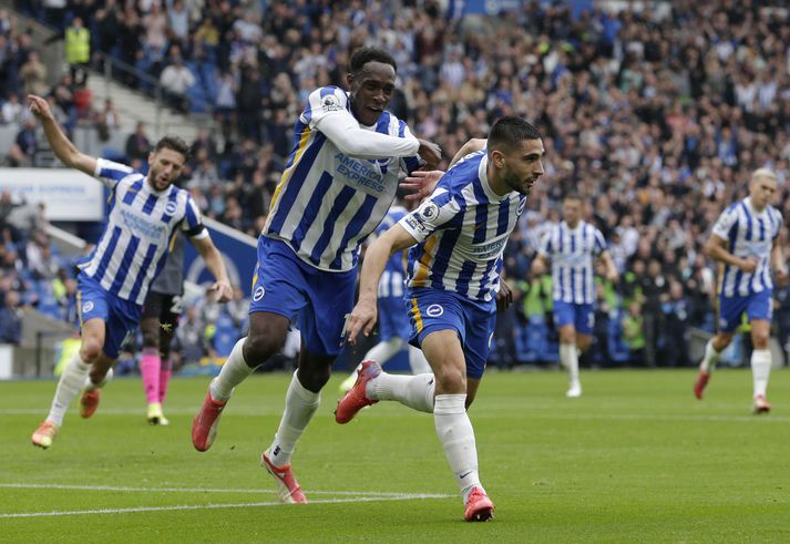 Neal Maupay bjargaði stigi fyrir Brighton í kvöld.