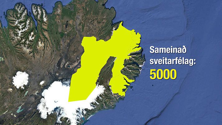 Sameinað sveitarfélag yrði langstærsta sveitarfélagið á landinu landfræðilega séð.