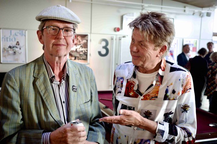 Stuðmennirnir Þórður Árnason og Jakob Frímann Magnússon voru í stuði á frumsýningu Með allt á hreinu.