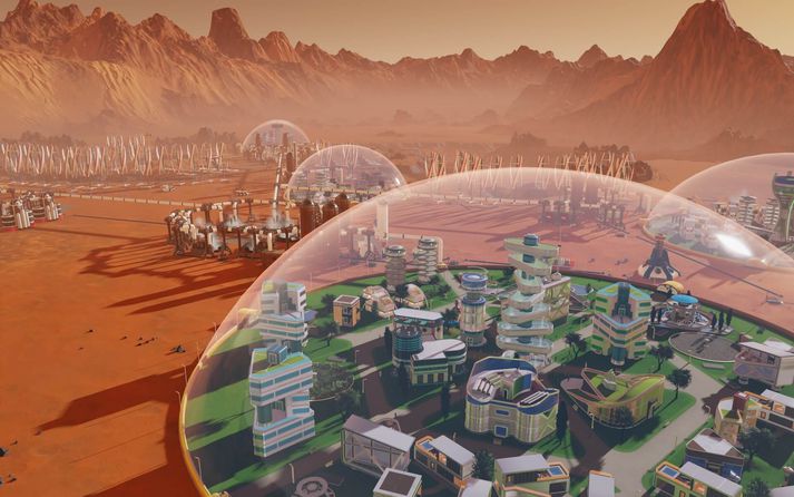 Surviving Mars er framleiddur af Paradox Interactive, sömu aðilum og gera Tropico leikina og ber hann það með sér.