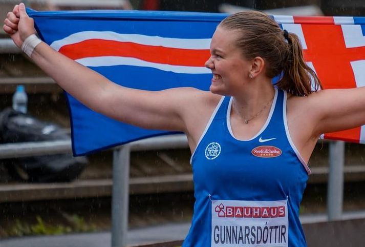 Erna Sóley Gunnarsdóttir bætti Íslandsmetið í þriðja sinn á stuttum tíma í gær.