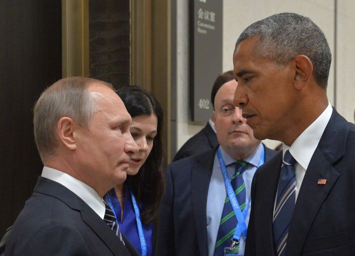 Vladimir Pútín Rússlandsforseti og Barack Obama Bandaríkjaforseti á fundi leiðtoga G20-ríkjanna í haust.