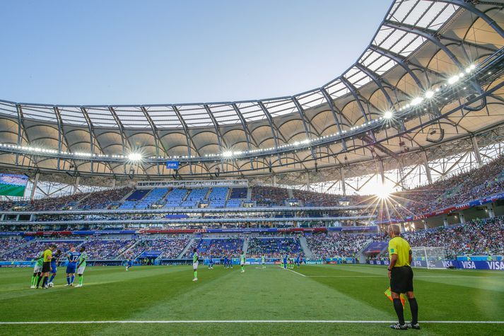 Leikvangurinn glæsilegi í Volgograd.