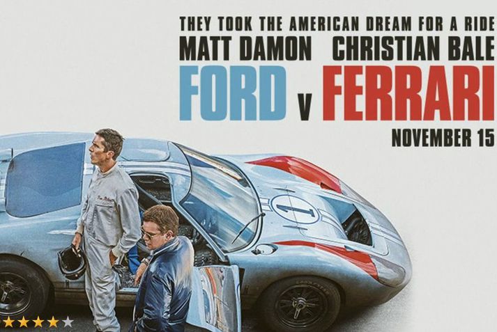 Christian Bale og Matt Damon fara með aðalhlutverkin í Ford v Ferrari.