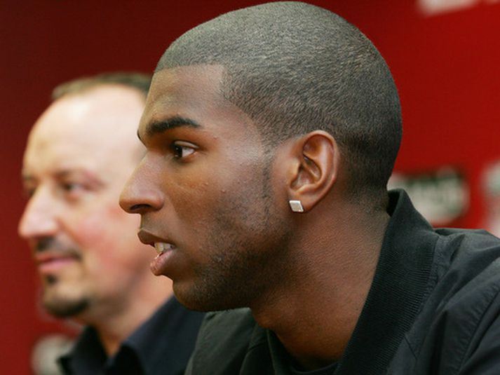 Ryan Babel og Rafa Benitez.
