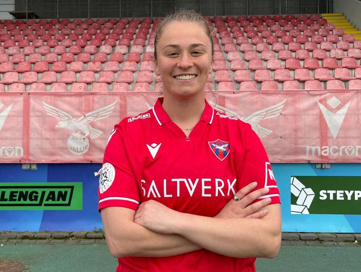 Jordyn Rhodes skoraði þrennu í seinni hálfleik og er komin með sex mörk í Bestu deildinni í sumar.