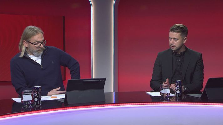 Lárus Orri og Kári voru með góð ráð fyrir landsliðið.