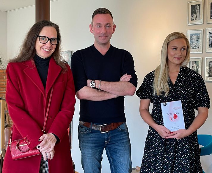 Yrsa Sigurðardóttir, Ragnar Jónasson og Ragnheiður Jónsdóttir fyrr í dag.