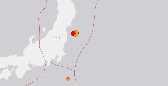 Skjálftinn varð um níutíu kílómetrum frá borginni Namie í Fukushima-héraði.