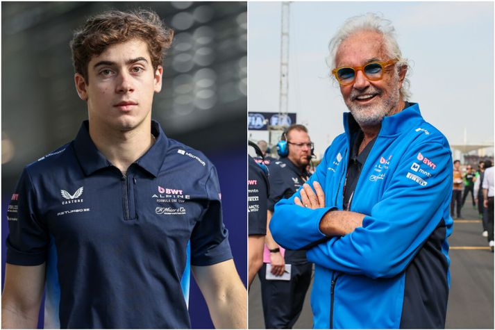 Franco Colapinto, aðalökumaður Alpine í Formúlu 1 og Flavio Briatore, nýráðinn liðsstjóri liðsins.