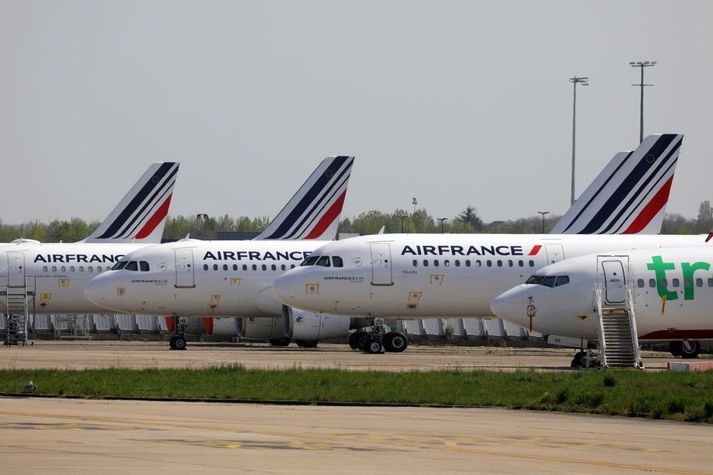 Vélar Air France á Orly-flugvelli í París.