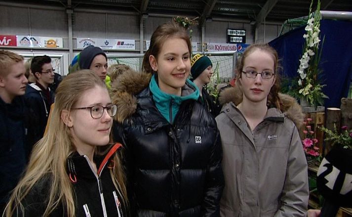 Hildur, Birta og Bríet eru í 9.bekk í Salaskóla en þær voru í Kórnum til að kynna sér námsframboð framhaldsskóla.