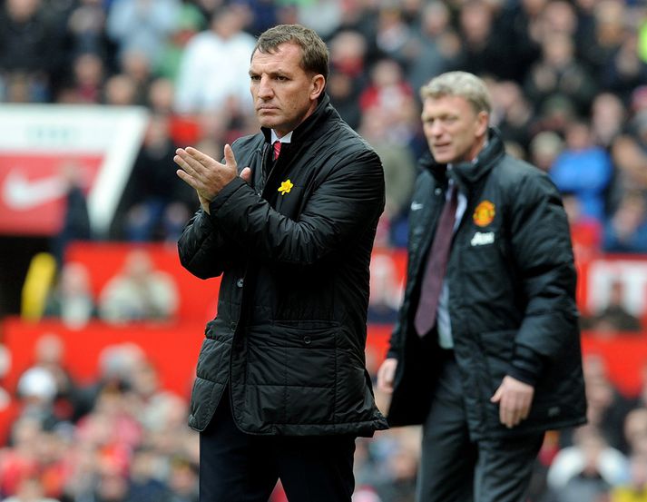 Rodgers og David Moyes er þeir stýrðu báðir stórliðum á Englandi.