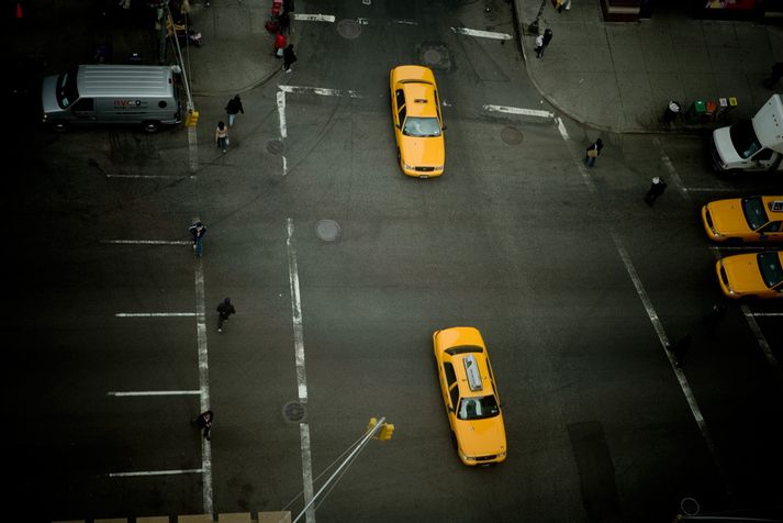 Leigubílar í New York.