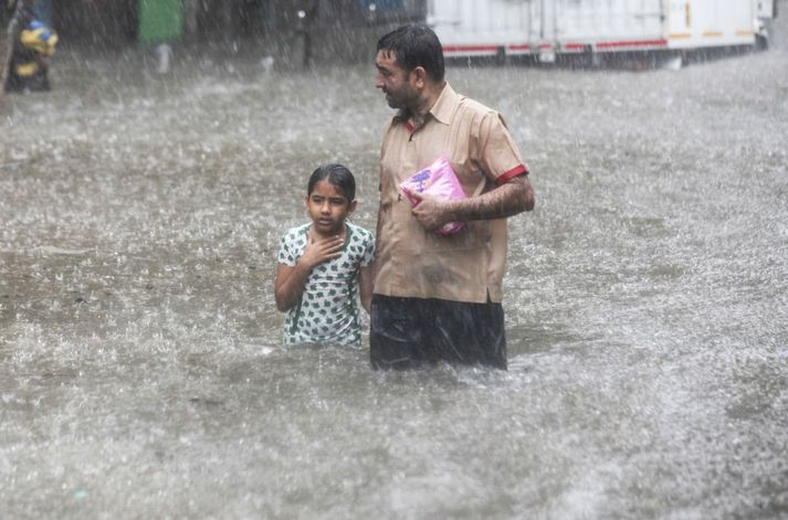 Miklar rigningar hafa verið í Mumbai.