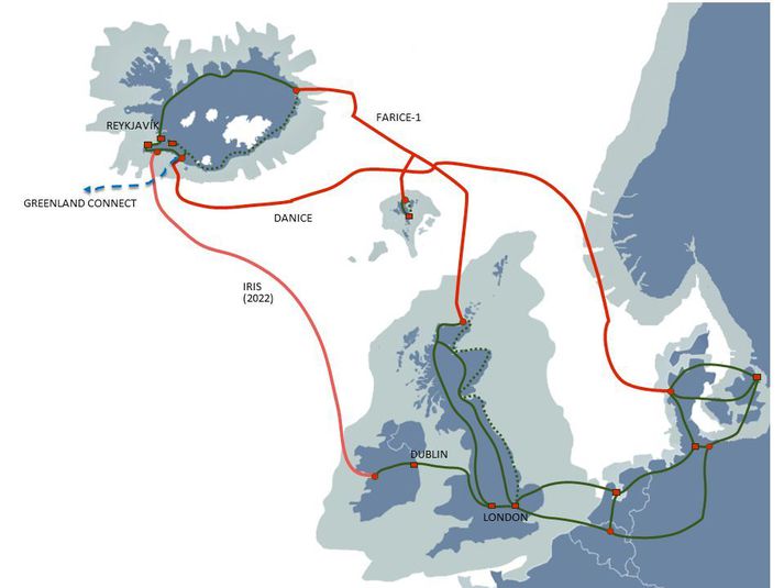 Fjarskiptasæstrengir á vegum Farice.