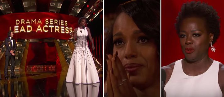 Viola Davis flutt magnaða ræður í gær.