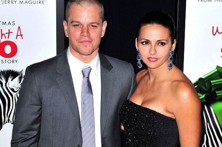 Hjónakornin Matt Damon og Luciana Bozán Barrosso gengu saman rauða dregilinn.