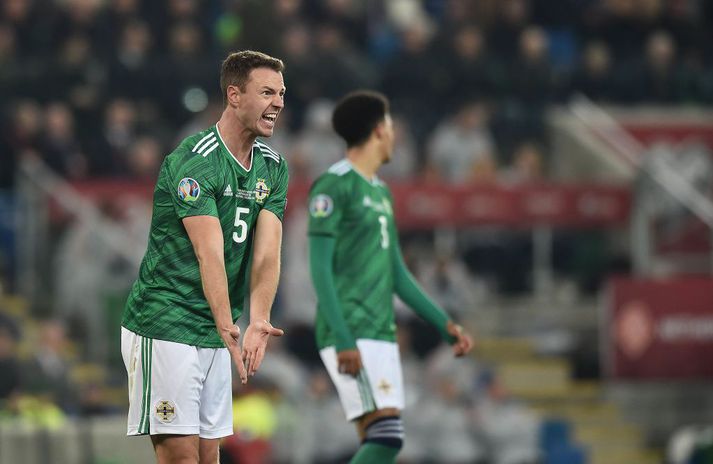 Jonny Evans spilaði yfir hundrað landsleiki fyrir Norður-Írland.