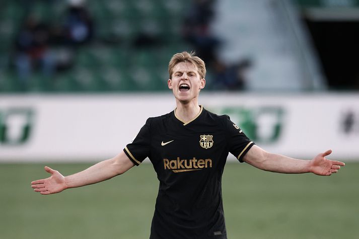 Frenkie de Jong verður væntanlega í eldlínunni með Barcelona gegn Inter í Meistaradeildinni í kvöld.