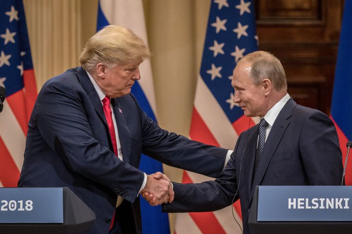 Donald Trump og Vladimir Pútín.