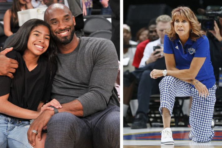 Nancy Lieberman og svo Kobe Bryant og Gianna Bryant.